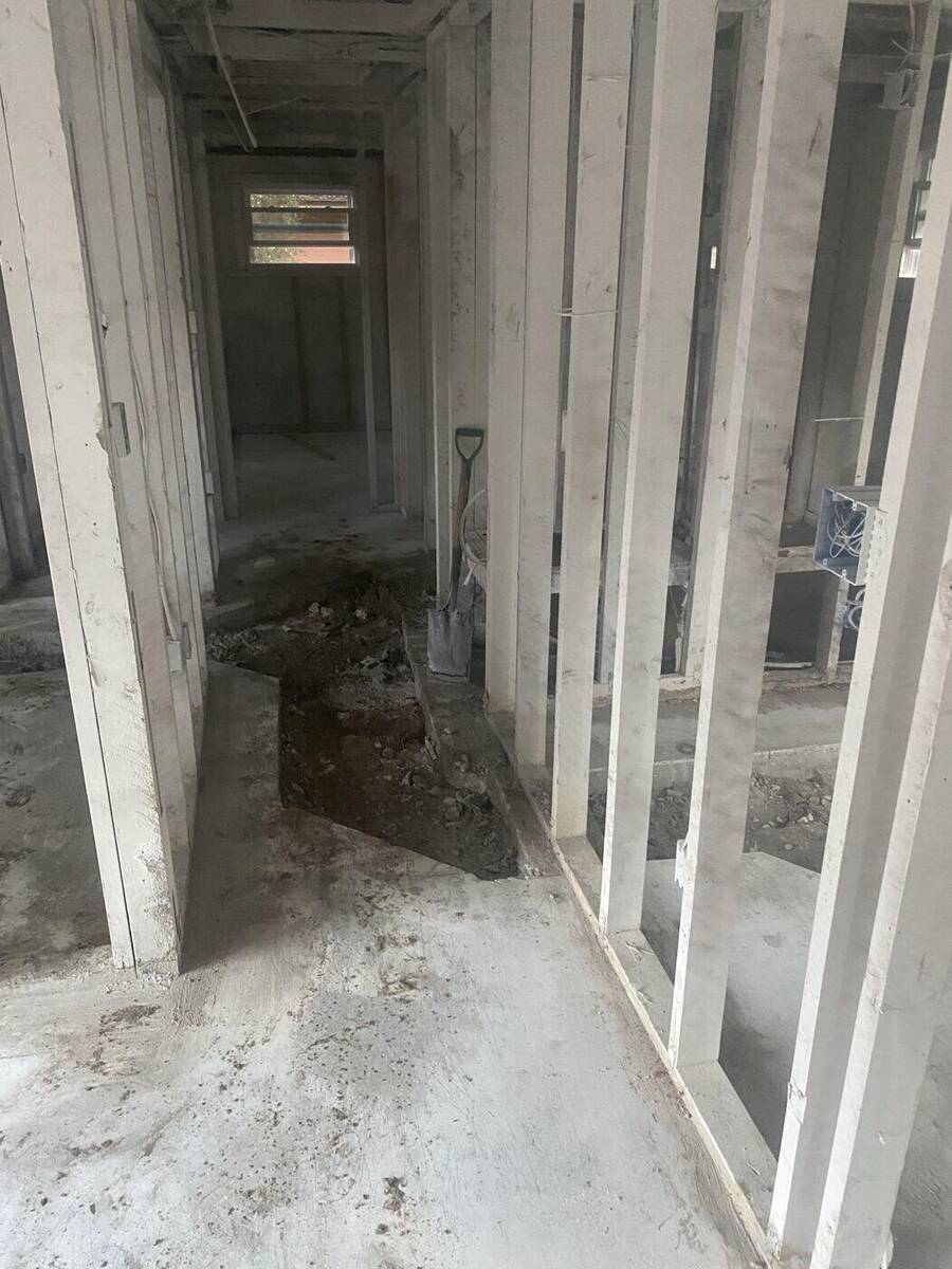 Residential plumbing trench concrete cutting in Orange Park Florida