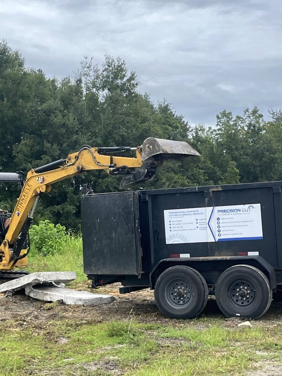 Concrete being loaded for haul-off in Palatka Florida