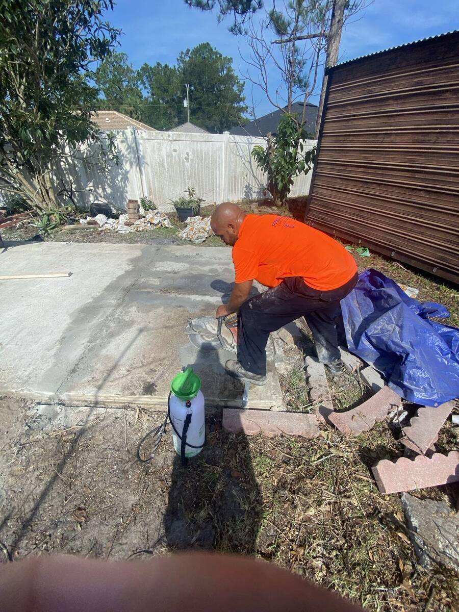 Residential concrete cutting project in Palm Coast Florida