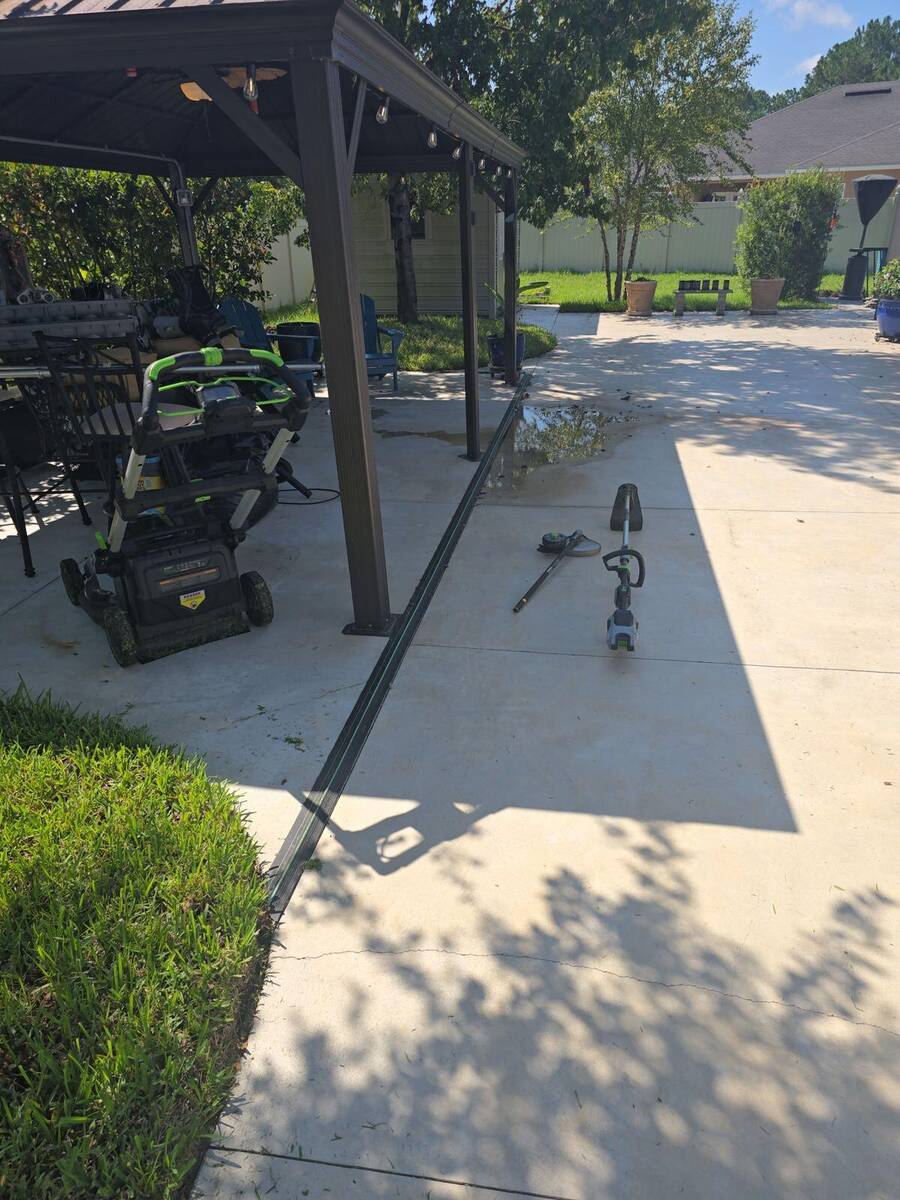 Before concrete cutting for trough drain installation in St Augustine Florida