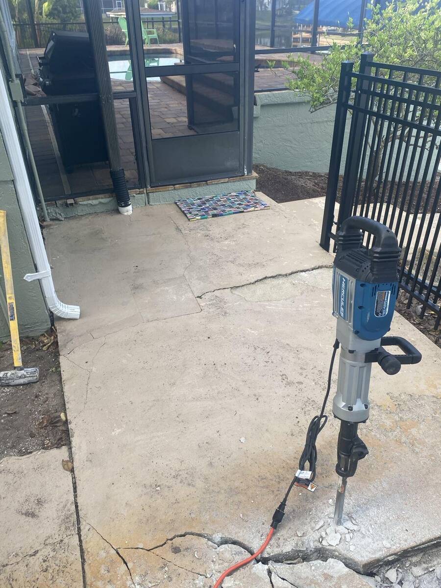 Residential concrete slab removal in St Augustine Florida